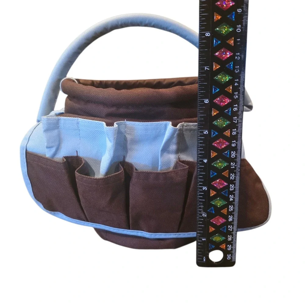 Neatnix Brown Blue Tool Caddy Organizer Bag Pockets Tote Garden Craft Carry‎